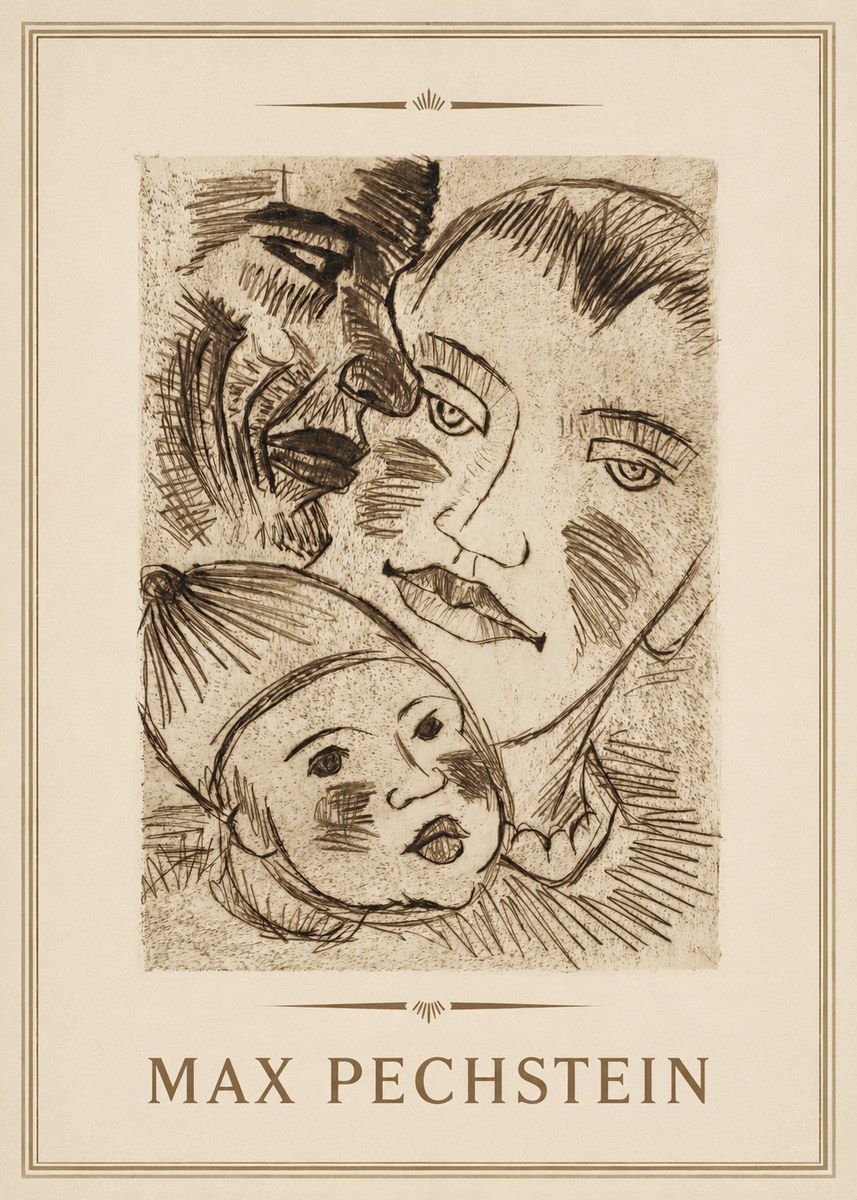 Max Pechstein Fischerfamilie No3 - Juliste