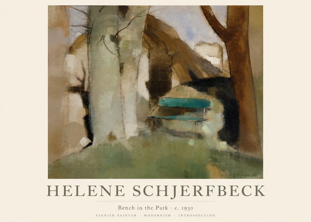 Helene Schjerfbeck Bench in the Park No1 - Juliste