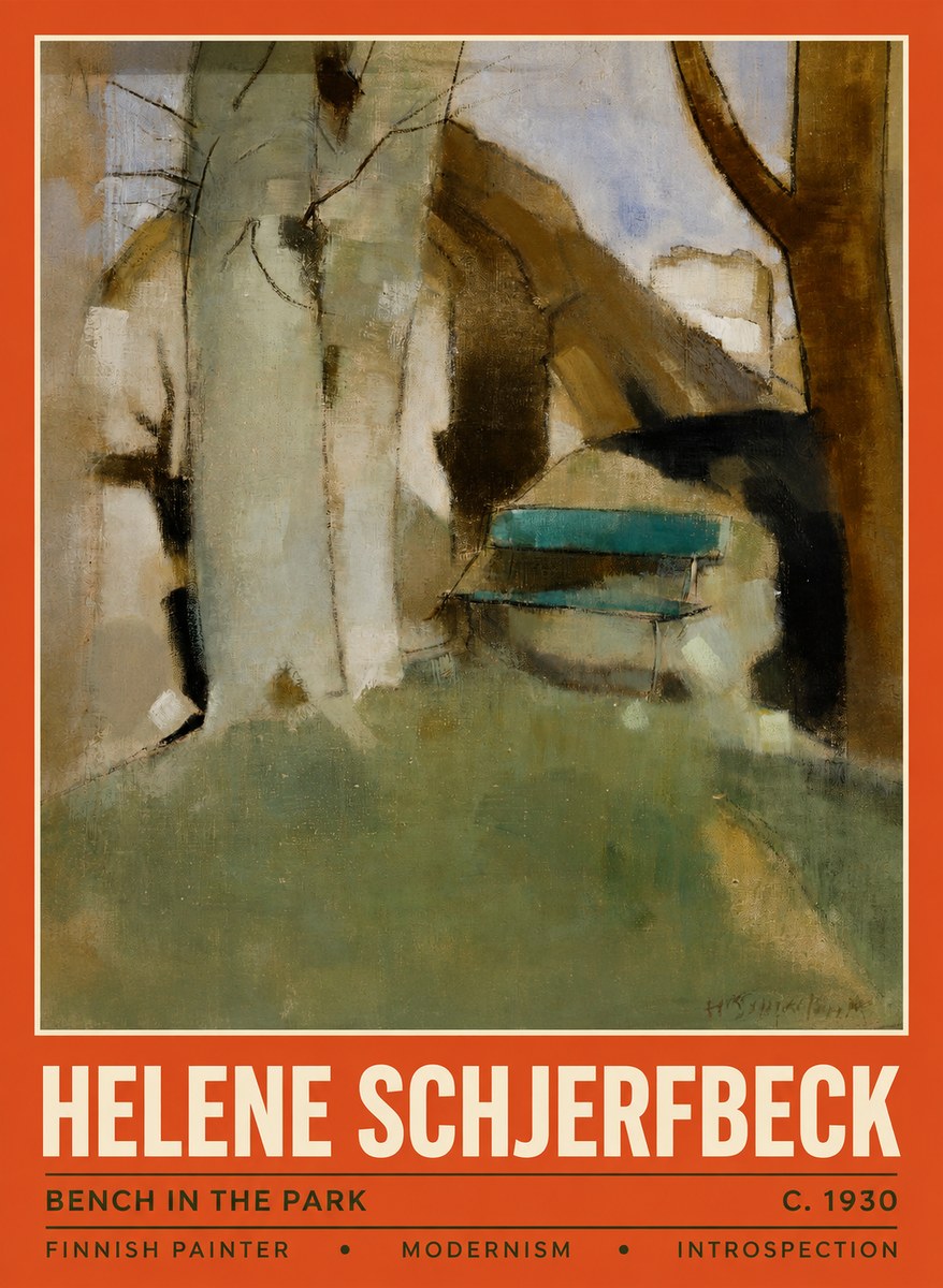 Helene Schjerfbeck Bench in the Park No2 - Juliste