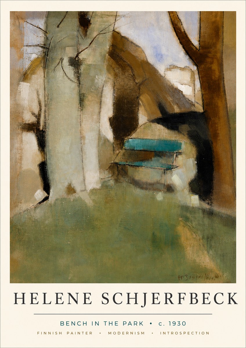 Helene Schjerfbeck Bench in the Park No4 - Juliste