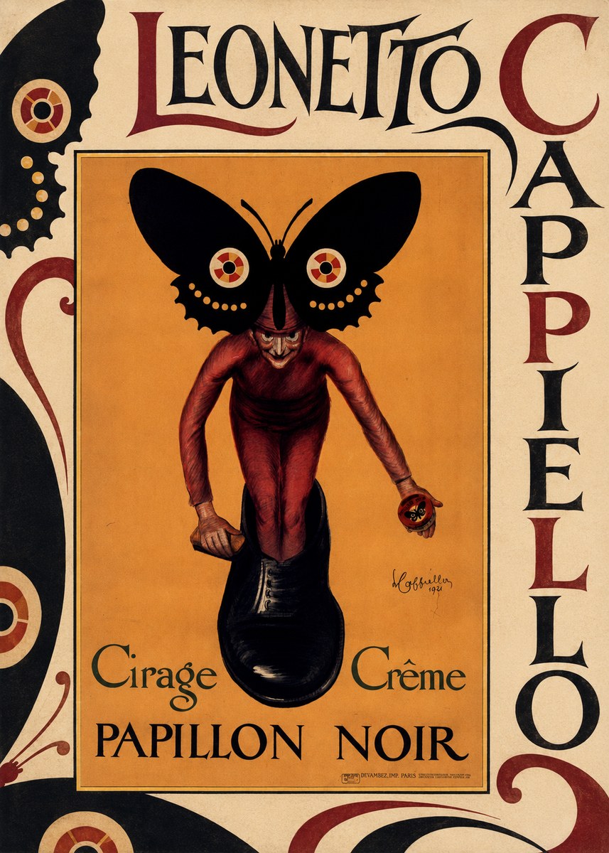 Leonetto Cappiello Cirage Crème Papillon Noir No3 - Juliste
