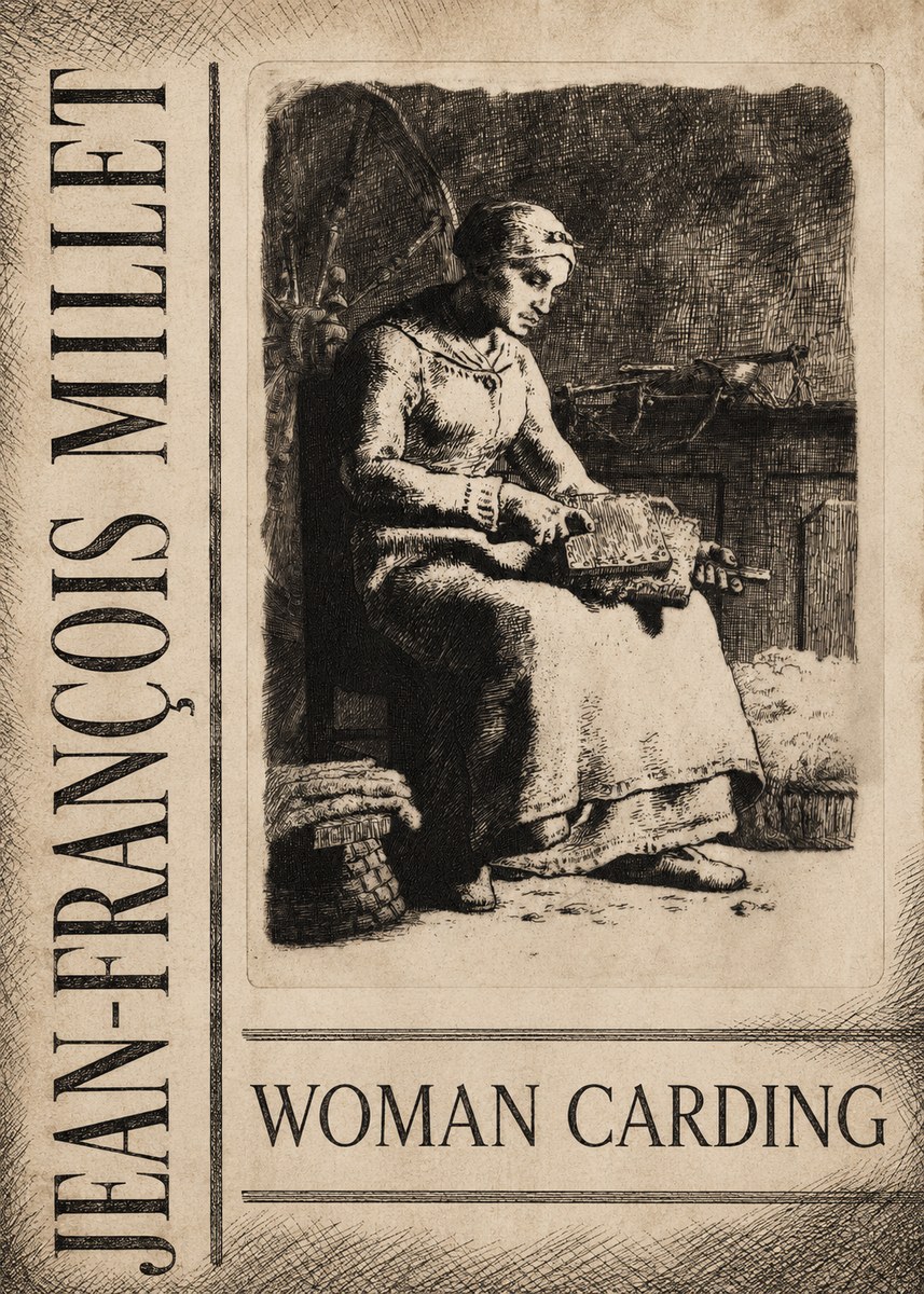 Jean-François Millet Woman Carding No4 - Juliste