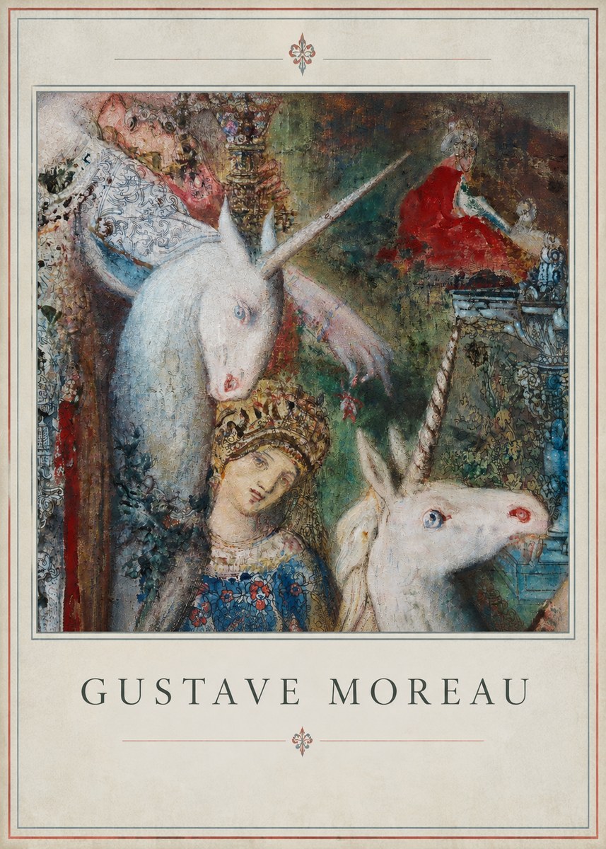Gustave Moreau The Unicorns II No2 - Juliste