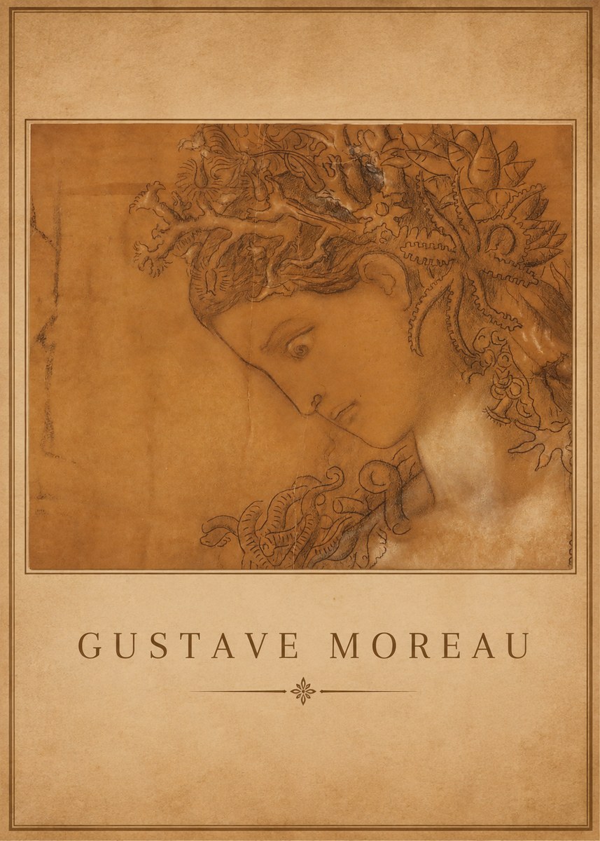 Gustave Moreau Head of a Woman No1 - Juliste