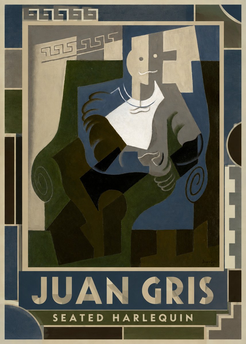 Juan Gris Seated Harlequin No1 - Juliste