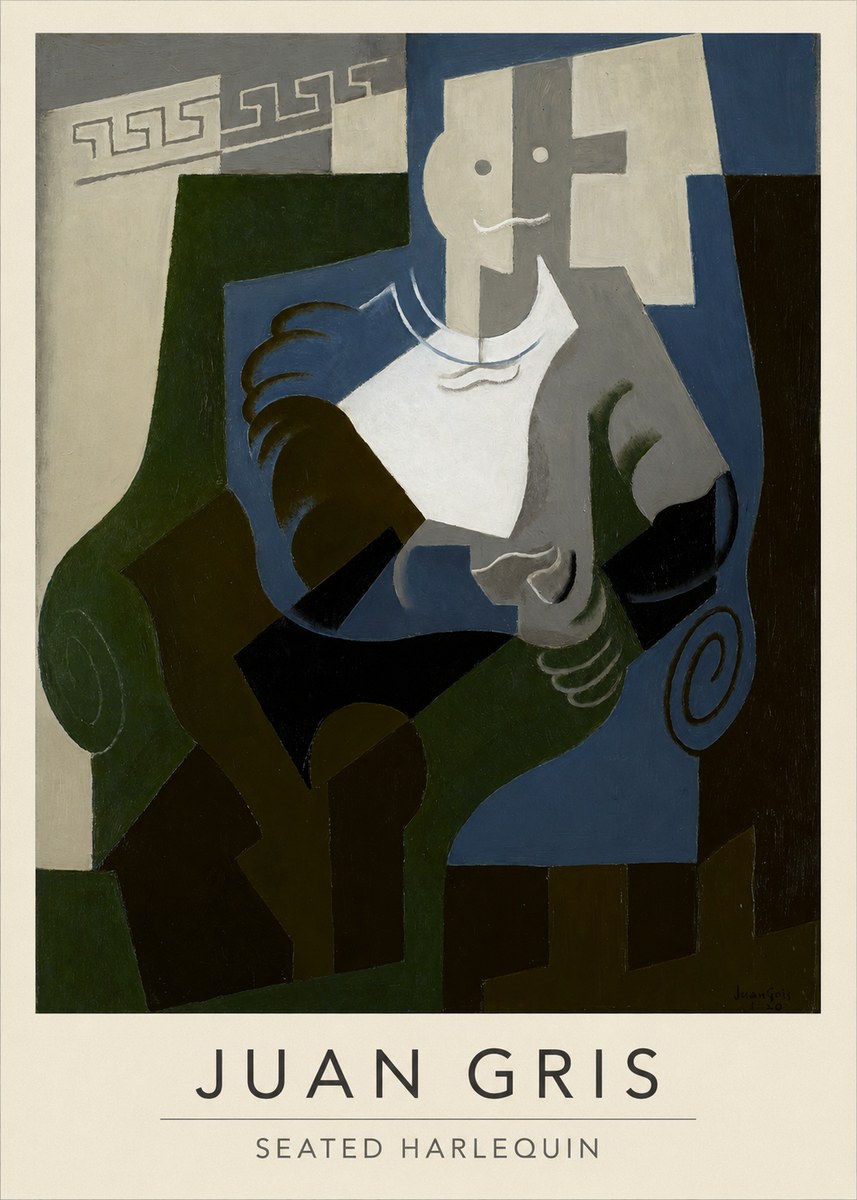 Juan Gris Seated Harlequin No2 - Juliste