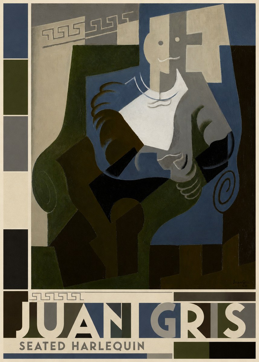 Juan Gris Seated Harlequin No4 - Juliste