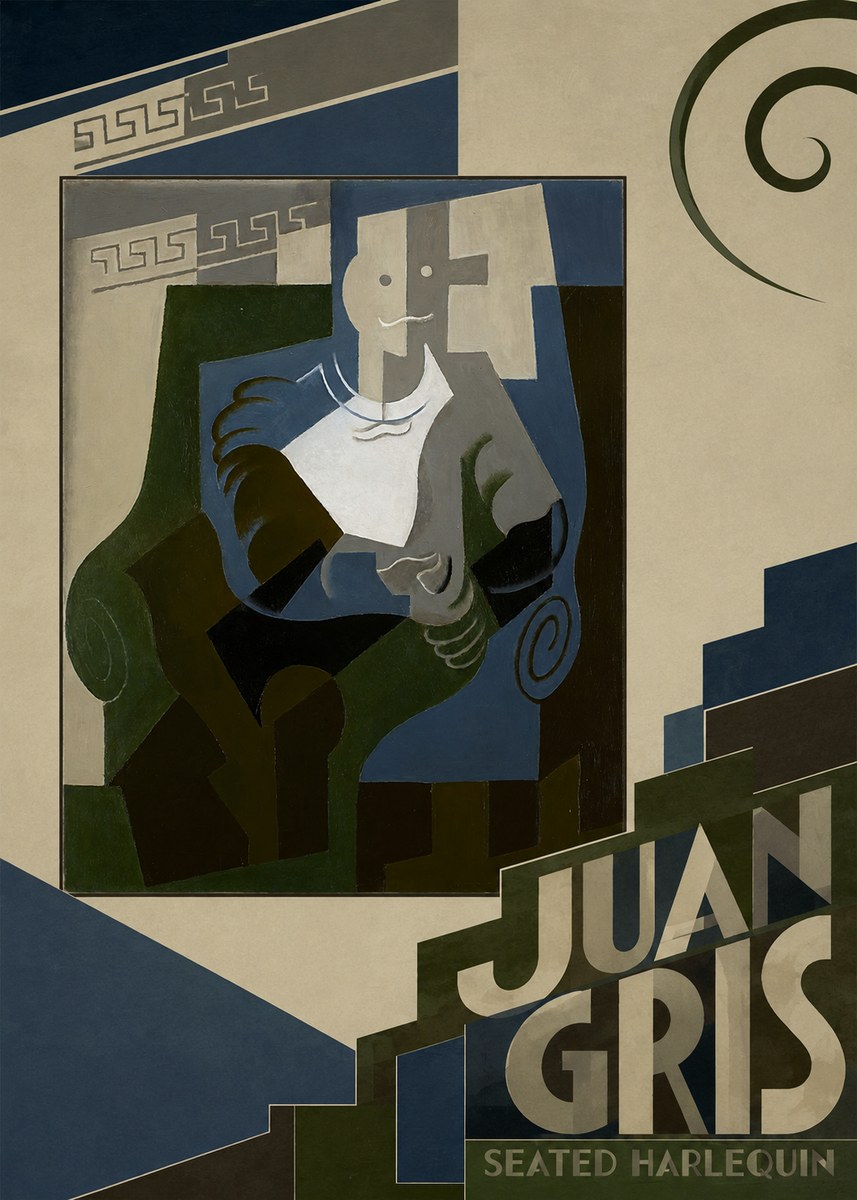 Juan Gris Seated Harlequin No6 - Juliste