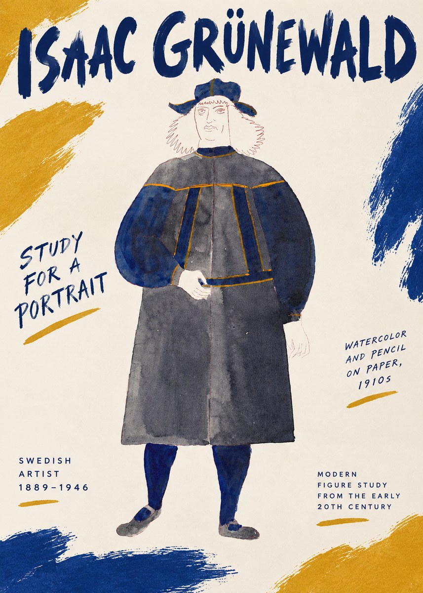 Isaac Grünewald Study for a Portrait No6 - Juliste