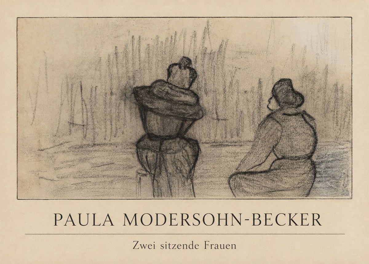 Paula Modersohn-Becker Zwei Sitzende Frauen No1 - Juliste