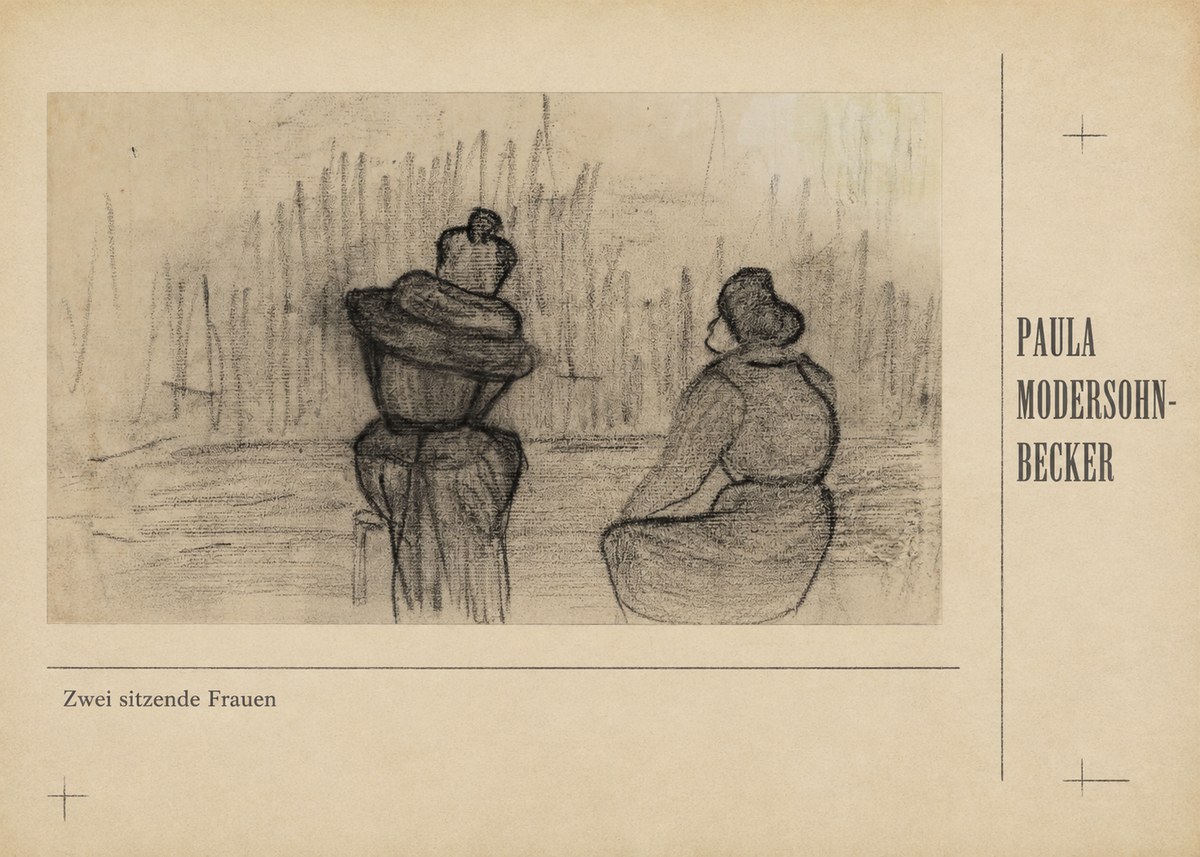 Paula Modersohn-Becker Zwei Sitzende Frauen No5 - Juliste