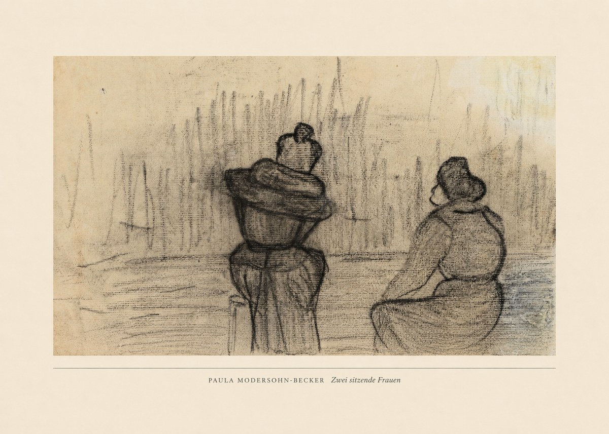 Paula Modersohn-Becker Zwei Sitzende Frauen No6 - Juliste