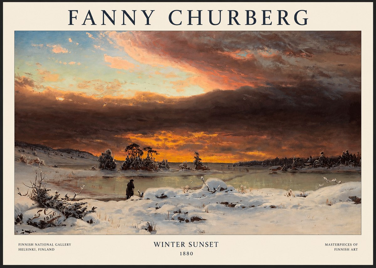Fanny Churberg Winter Sunset No1 - Juliste