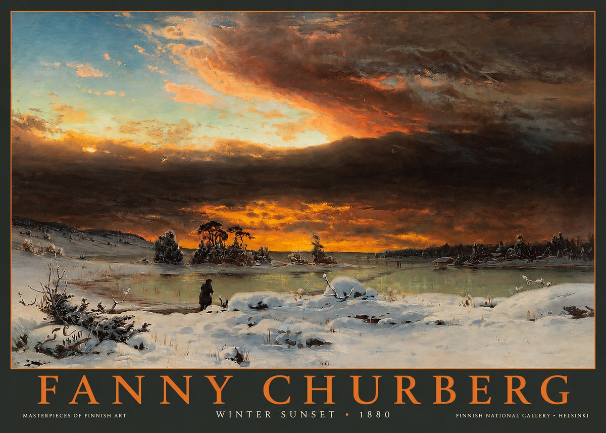 Fanny Churberg Winter Sunset No2 - Juliste