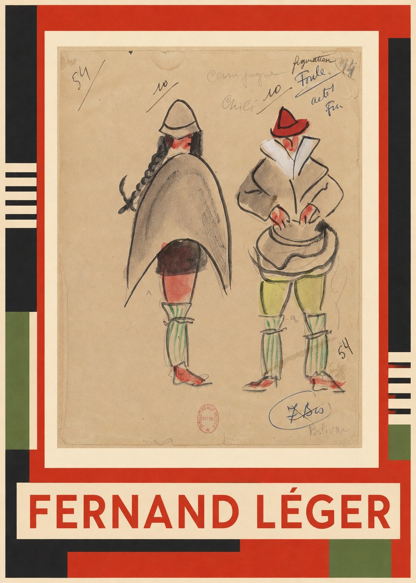 Fernand Léger Costume Designs for Bolivar No1 - Juliste
