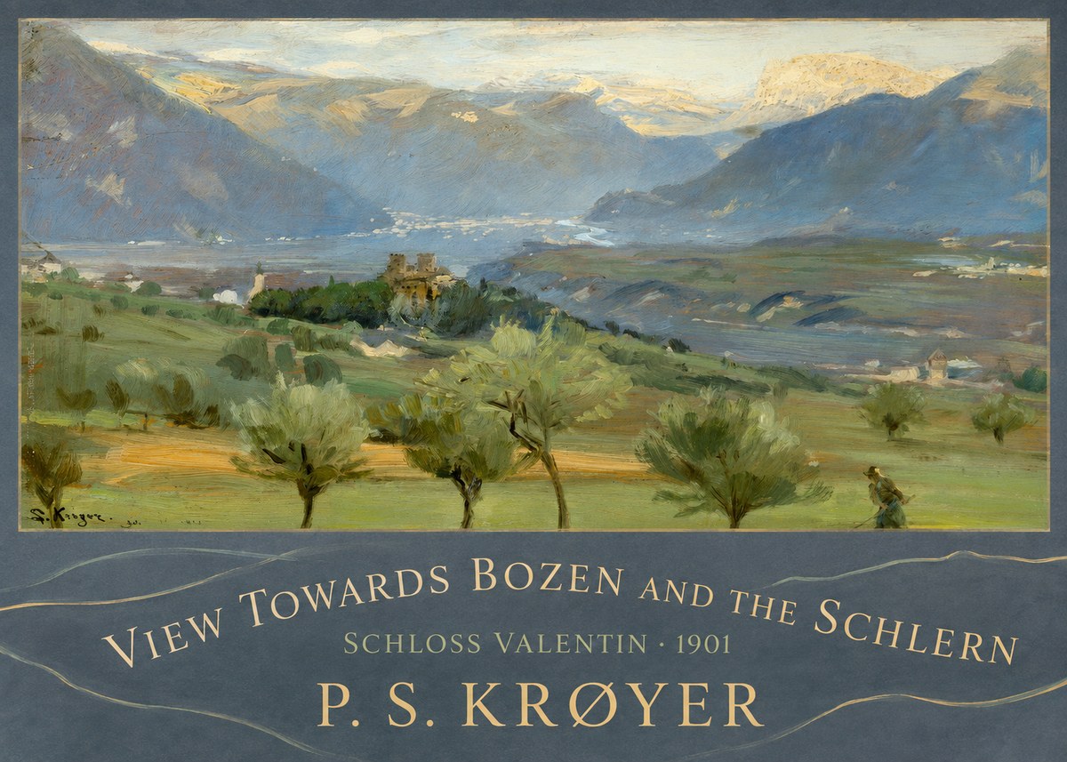 P.S. Krøyer View Towards Bozen and the Schlern No3 - Juliste