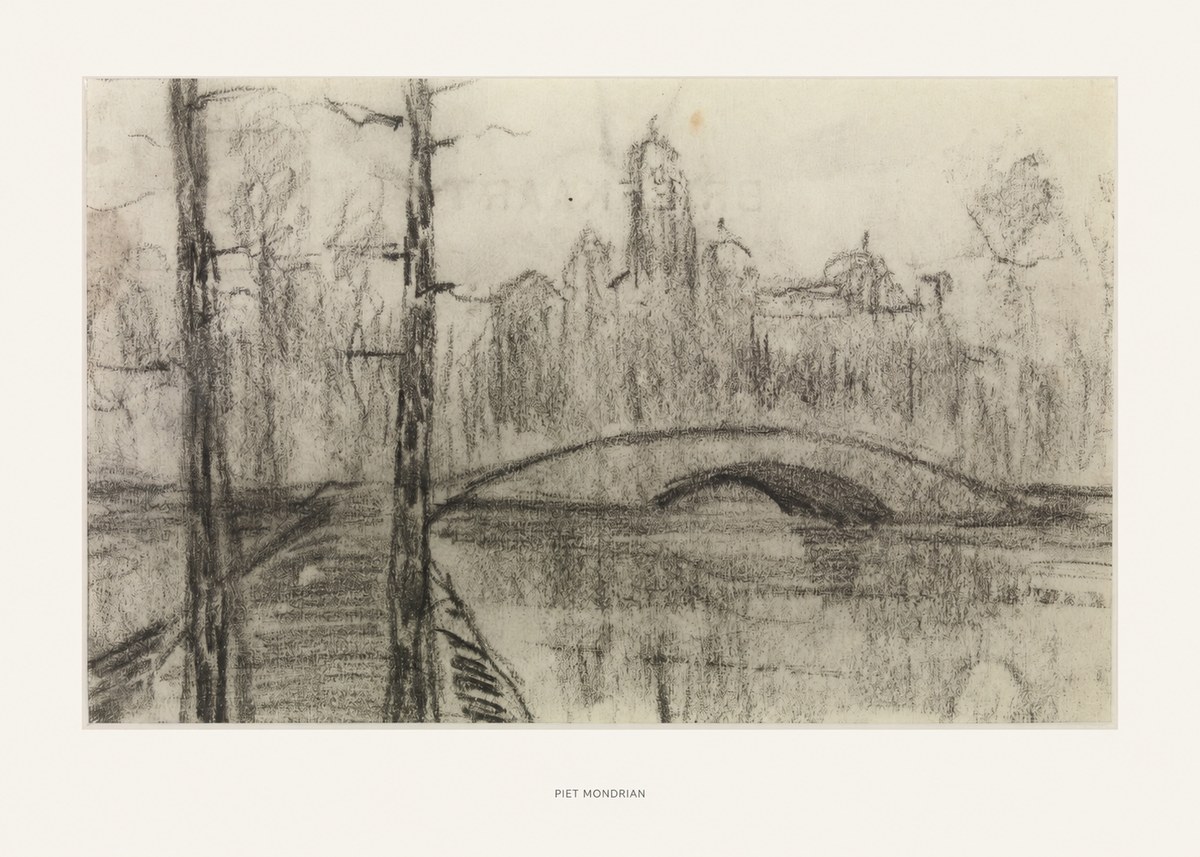 Piet Mondrian River Landscape with Bridge No5 - Juliste