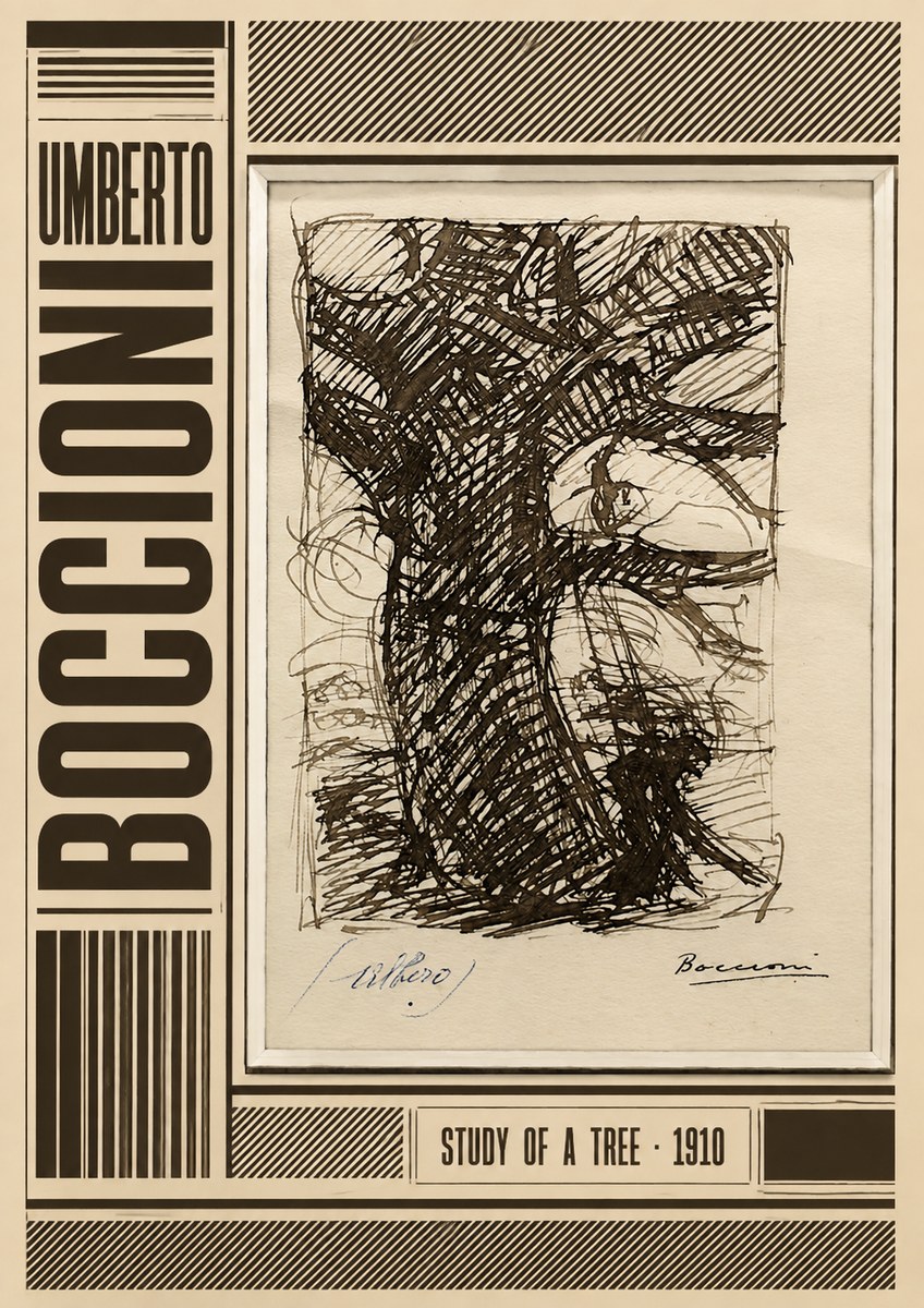 Umberto Boccioni Study of a Tree No4 - Juliste