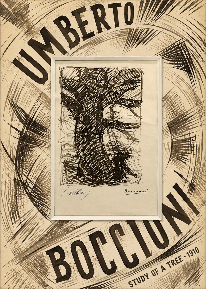 Umberto Boccioni Study of a Tree No6 - Juliste