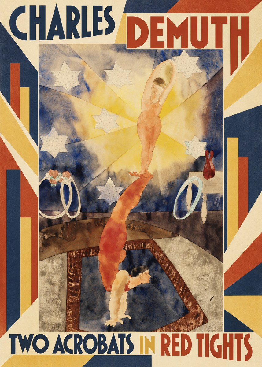 Charles Demuth Two Acrobats in Red Tights No5 - Juliste