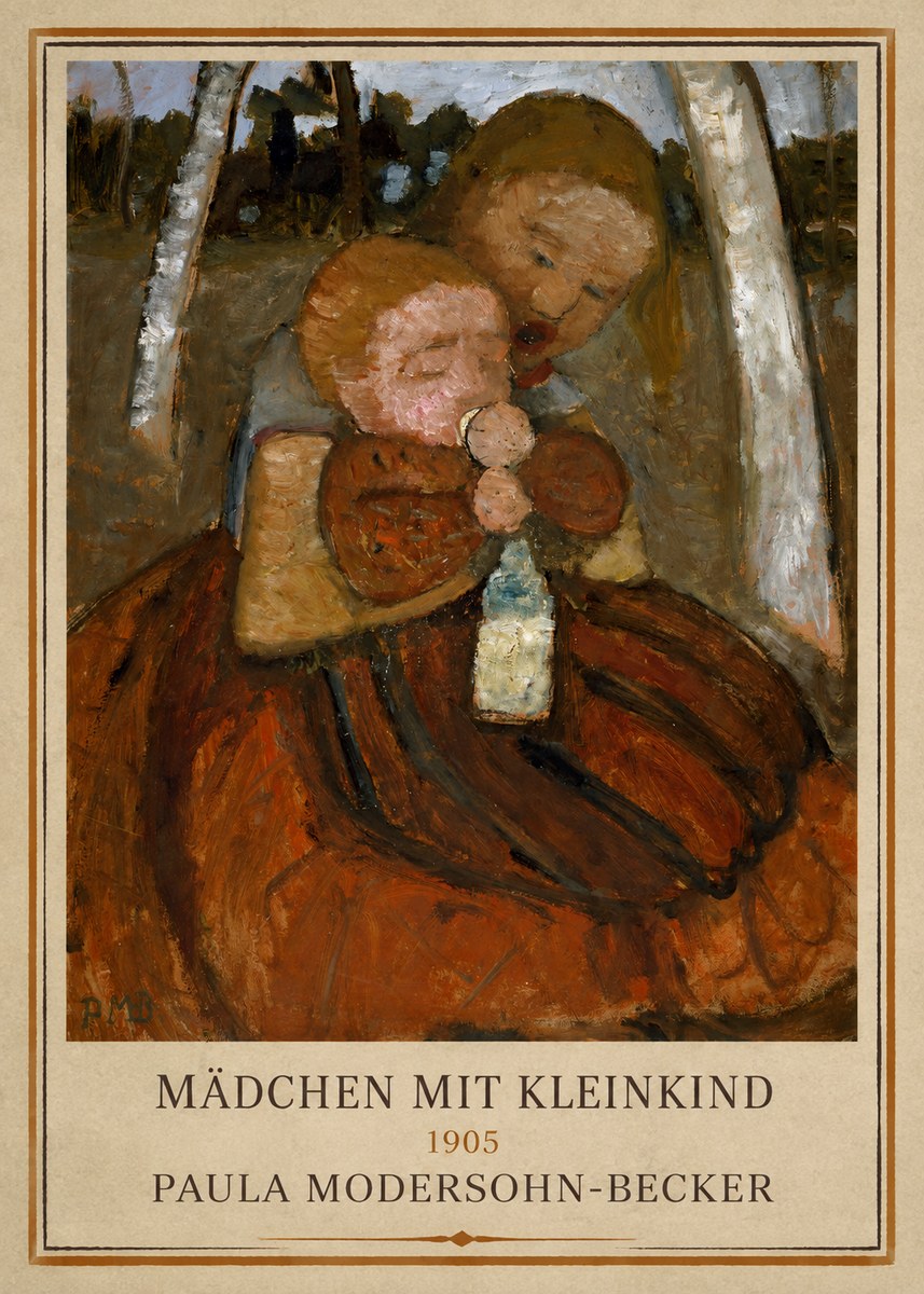 Paula Modersohn-Becker Mädchen Mit Kleinkind I No1 - Juliste