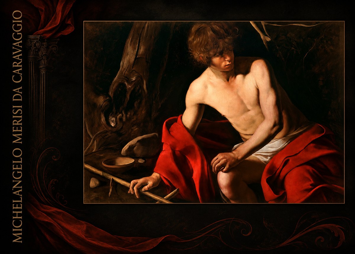 Michelangelo Merisi da Caravaggio John the Baptist (Youth with a Ram) No3 - Juliste