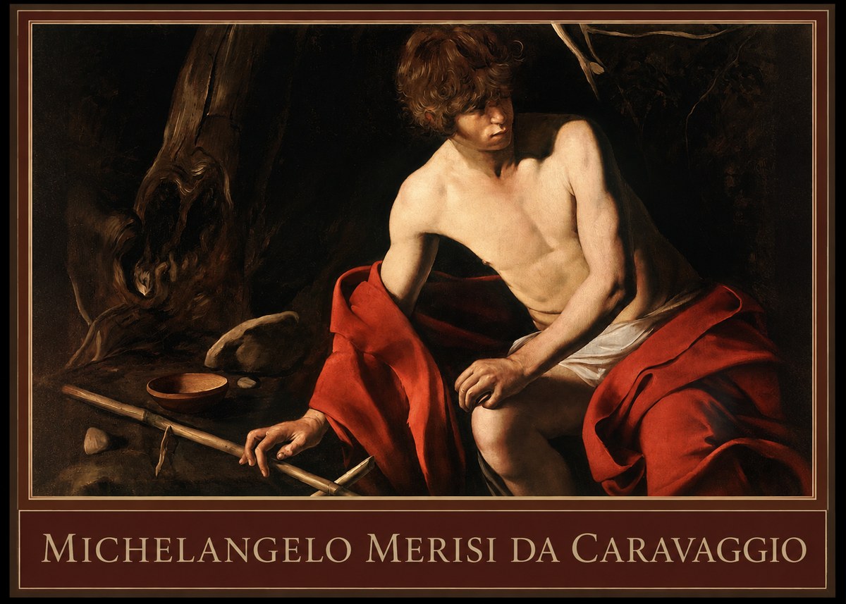 Michelangelo Merisi da Caravaggio John the Baptist (Youth with a Ram) No6 - Juliste