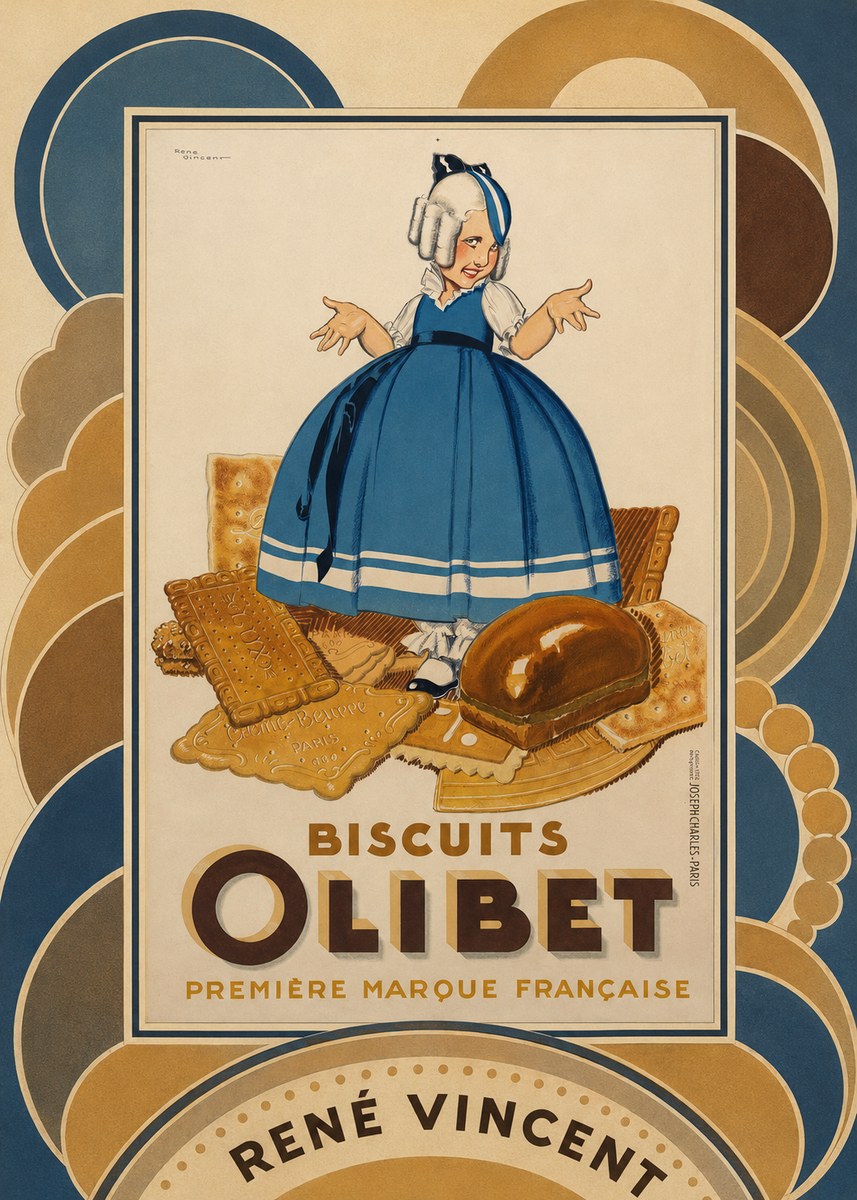René Vincent Biscuits Olibet No5 - Juliste