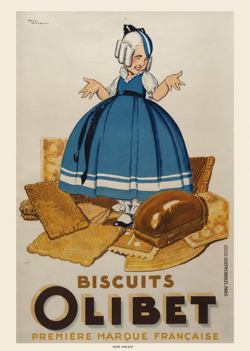 René Vincent Biscuits Olibet No6 - Juliste