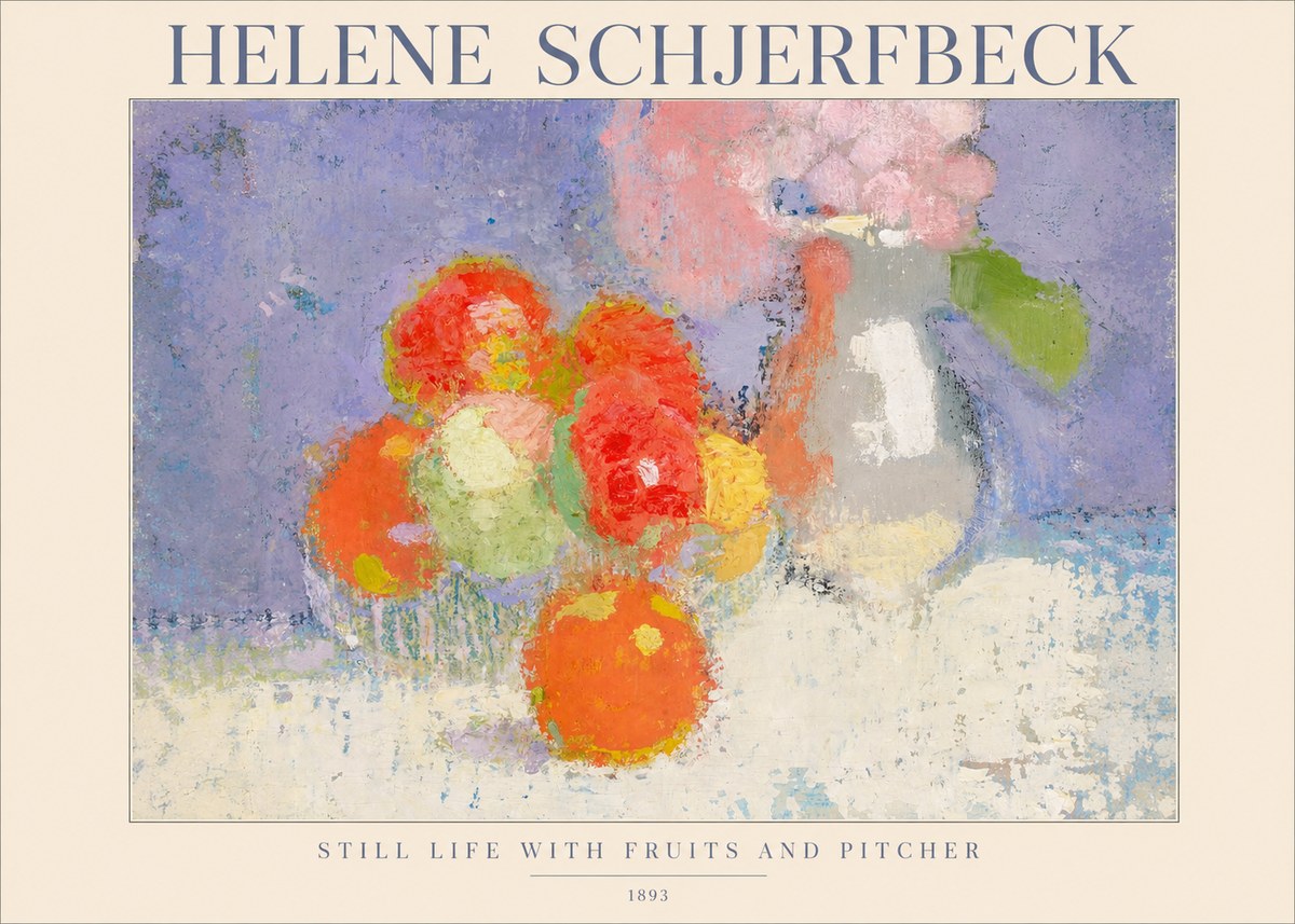 Helene Schjerfbeck Still Life with Fruits and Pitcher No1 - Juliste