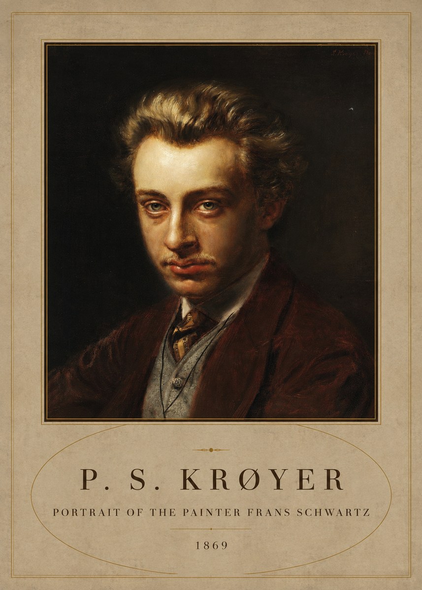 P.S. Krøyer Portrait of the Painter Frans Schwartz No4 - Juliste