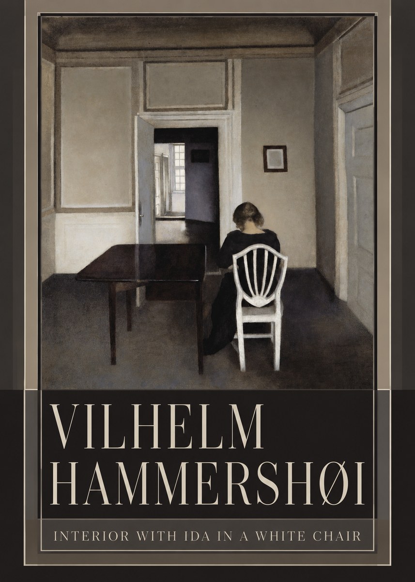 Vilhelm Hammershøi Interior with Ida in a White Chair No5 - Juliste