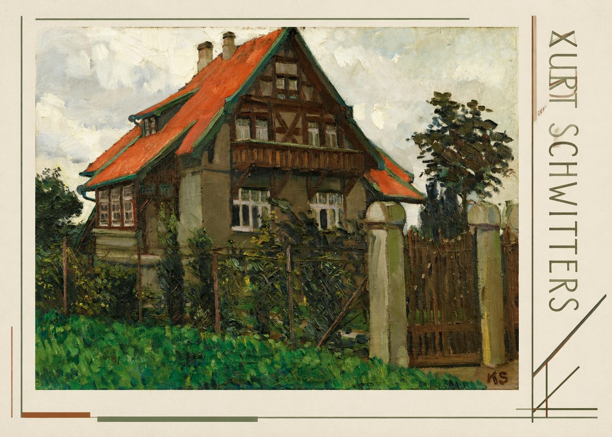 Kurt Schwitters The House on Berggasse No4 - Juliste