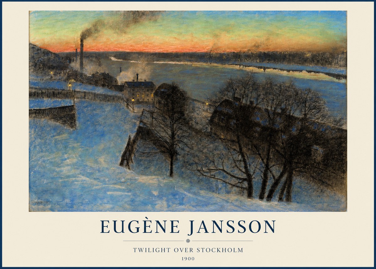 Eugène Jansson Twilight over Stockholm No1 - Juliste