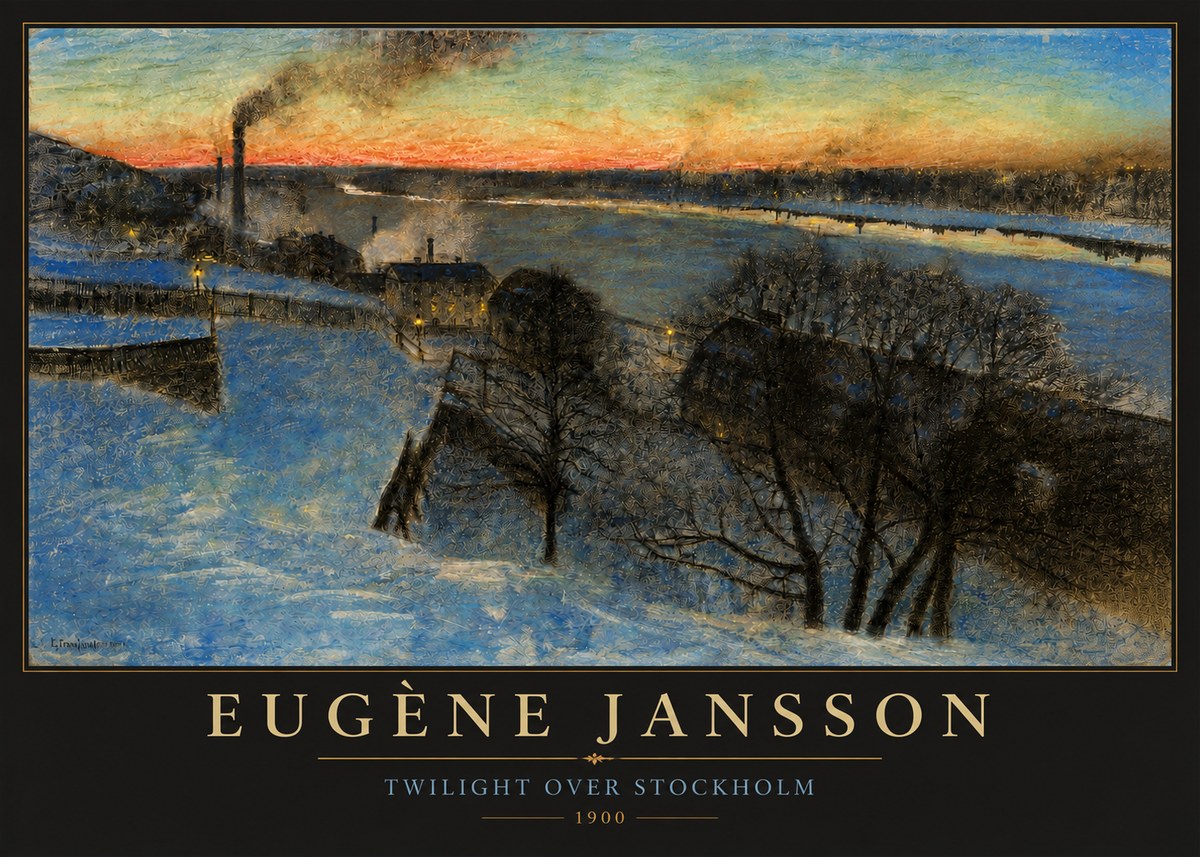Eugène Jansson Twilight over Stockholm No3 - Juliste