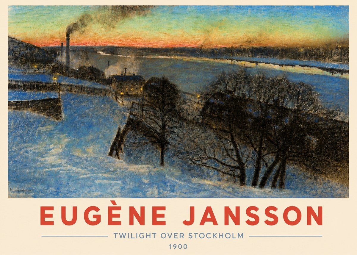 Eugène Jansson Twilight over Stockholm No4 - Juliste