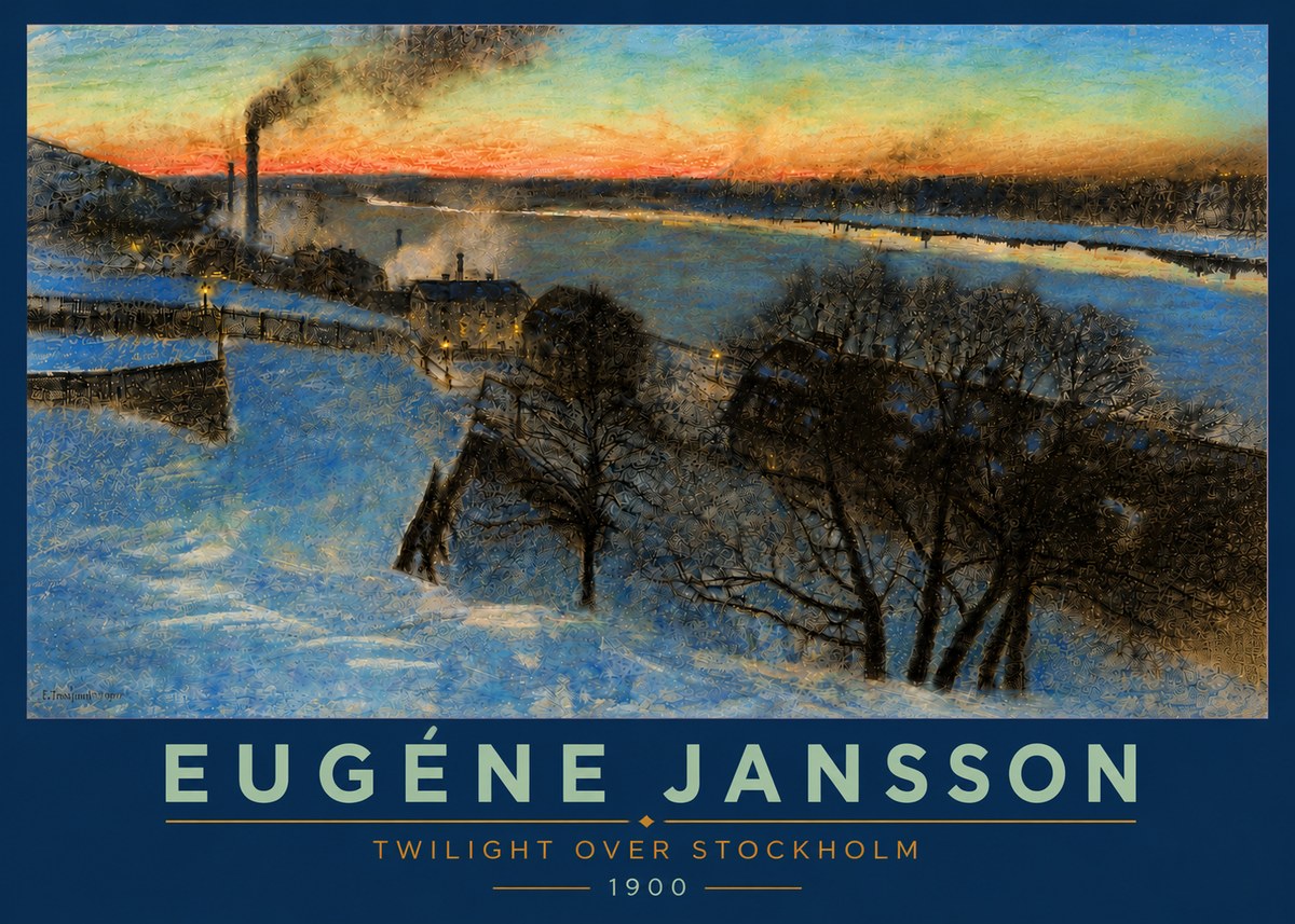 Eugène Jansson Twilight over Stockholm No5 - Juliste
