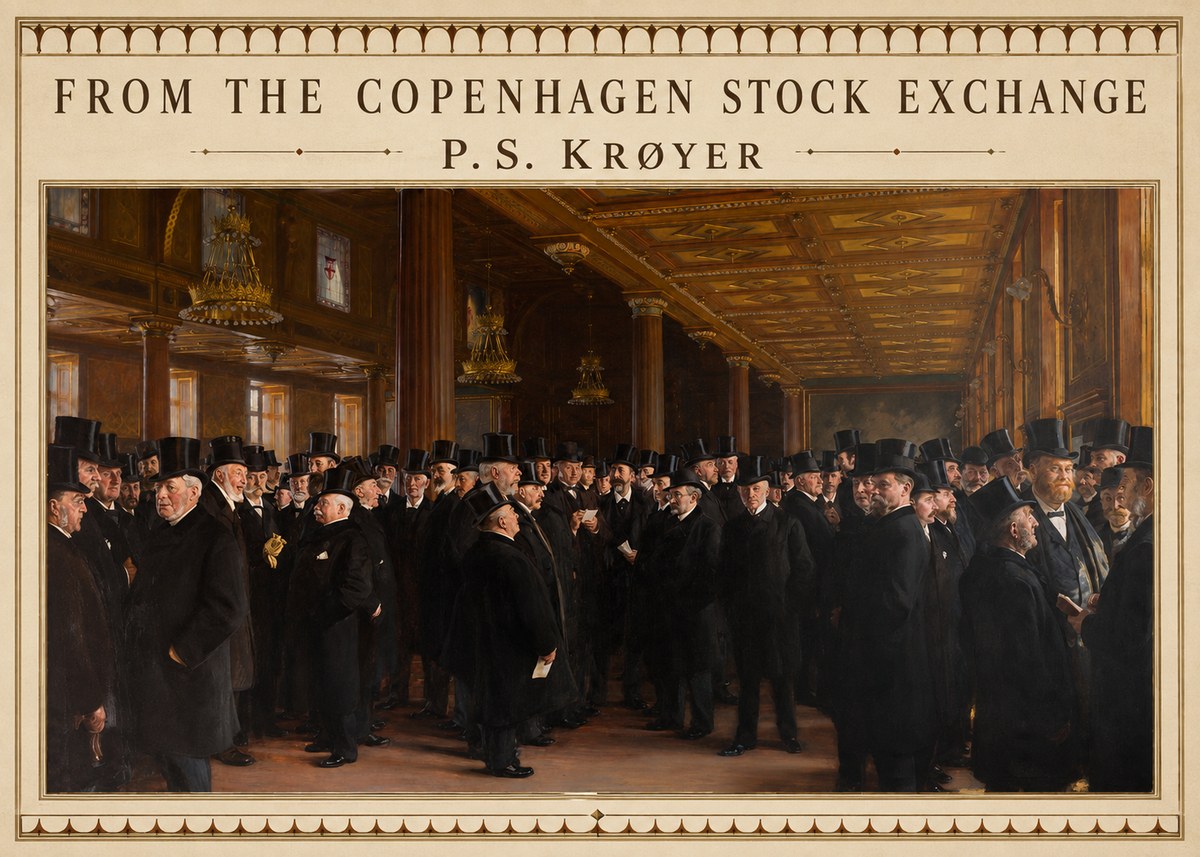 P.S. Krøyer From the Copenhagen Stock Exchange No3 - Juliste