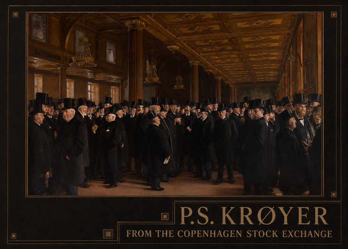 P.S. Krøyer From the Copenhagen Stock Exchange No4 - Juliste