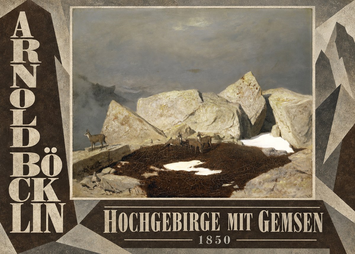 Arnold Böcklin Hochgebirge Mit Gemsen No5 - Juliste