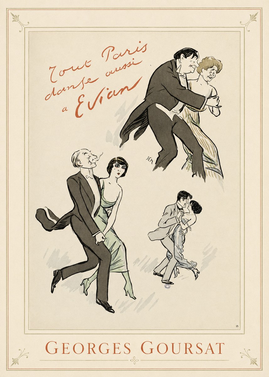 Georges Goursat Tout Paris Danse Aussi À Evian No1 - Juliste
