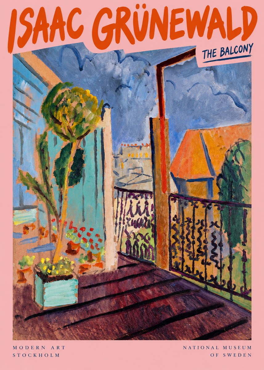 Isaac Grünewald The Balcony No2 - Juliste