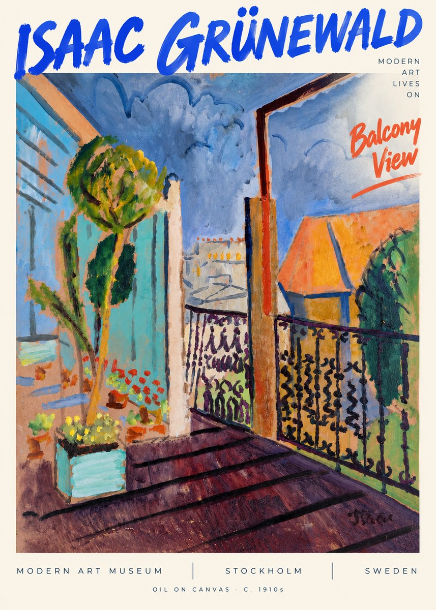 Isaac Grünewald The Balcony No6 - Juliste