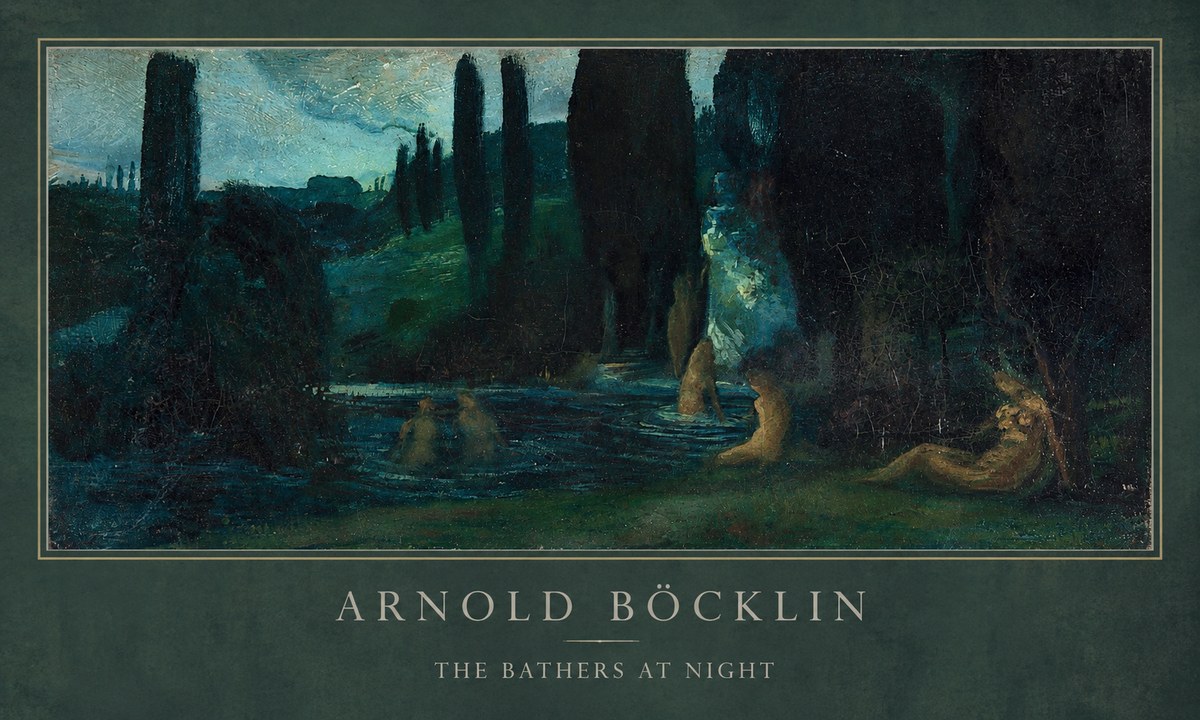 Arnold Böcklin The Bathers at Night No1 - Juliste