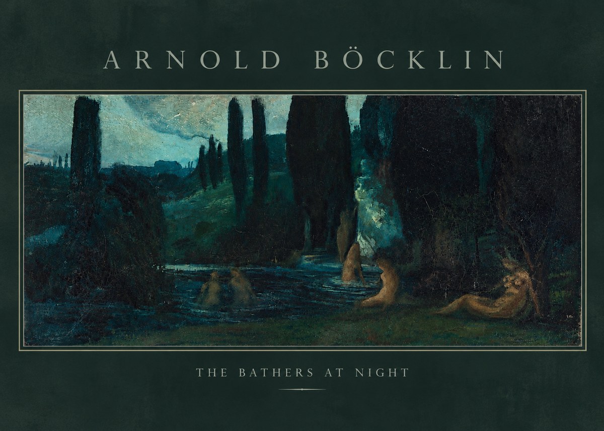Arnold Böcklin The Bathers at Night No3 - Juliste