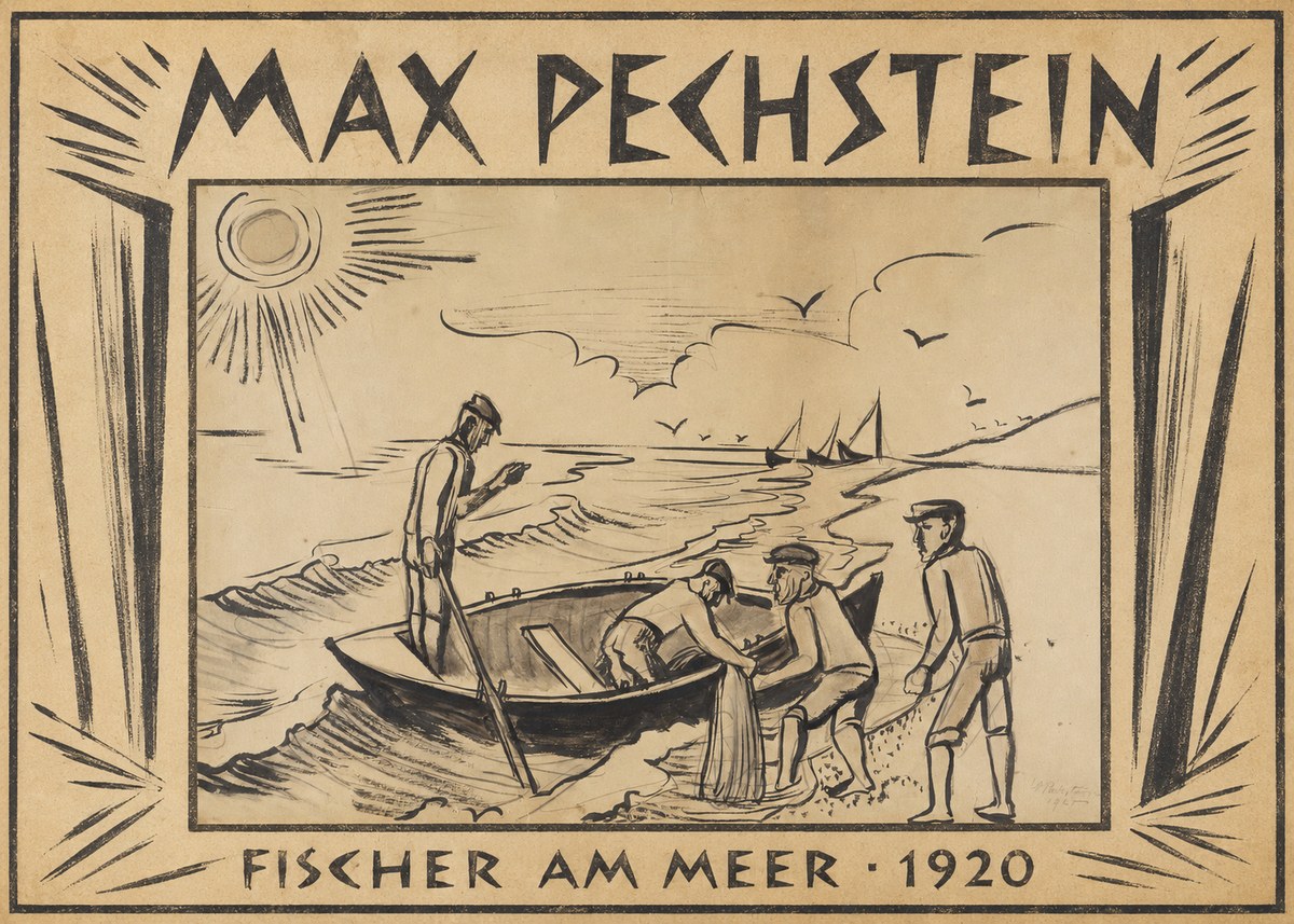 Max Pechstein Fischer Am Meer - 1920 No1 - Juliste