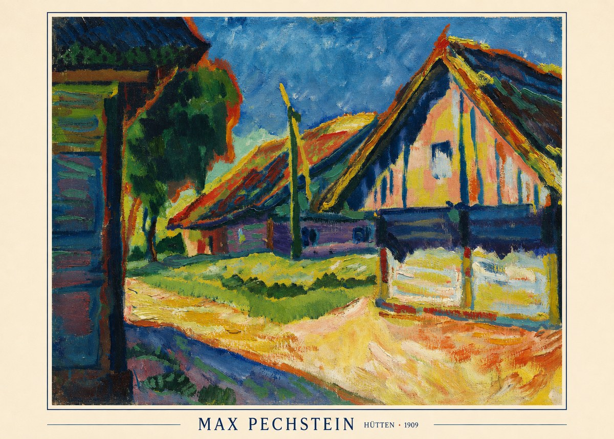 Max Pechstein Hütten 1909 No6 - Juliste