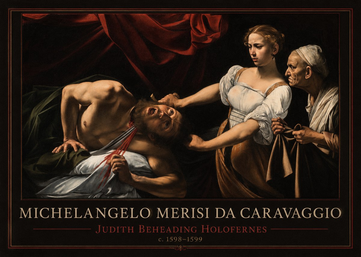Michelangelo Merisi da Caravaggio Judith Beheading Holofernes II No1 - Juliste