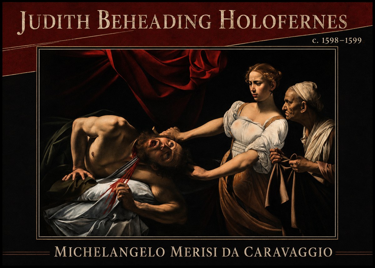 Michelangelo Merisi da Caravaggio Judith Beheading Holofernes II No2 - Juliste