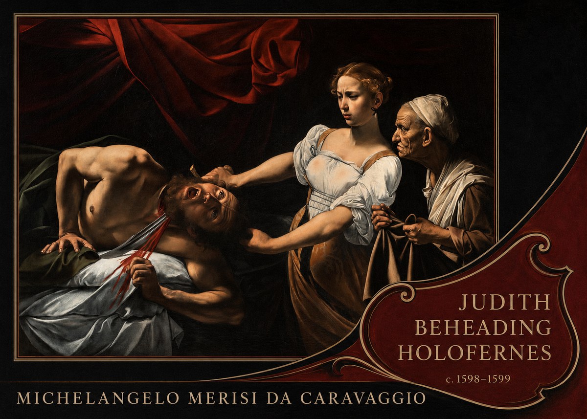 Michelangelo Merisi da Caravaggio Judith Beheading Holofernes II No5 - Juliste